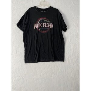Pink Floyd Dark Side of the Moon Graphic T-Shirt Faded Black Distressed Large
